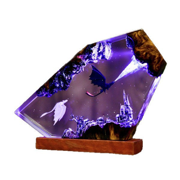 Stargazer — Dragon Duo Resin Lamp — detail view 5