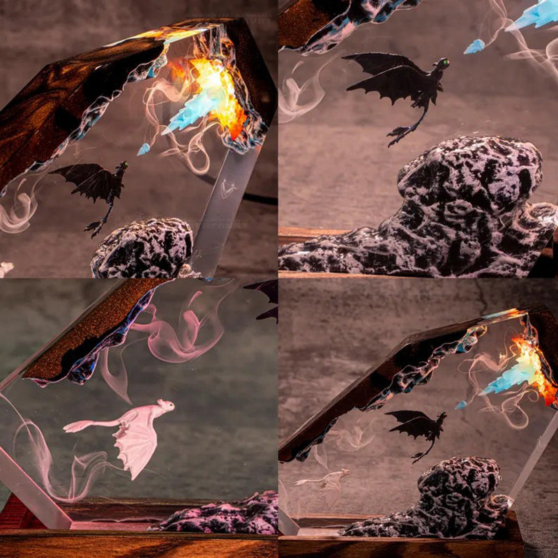 Moonfury — Night Dragon Resin Lamp — detail view 2