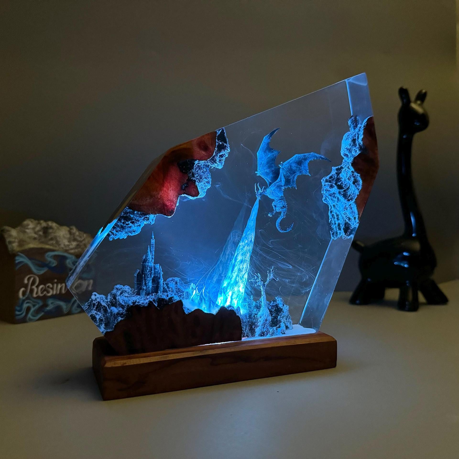Frostwing — Ice Dragon Resin Night Light — detail view 2