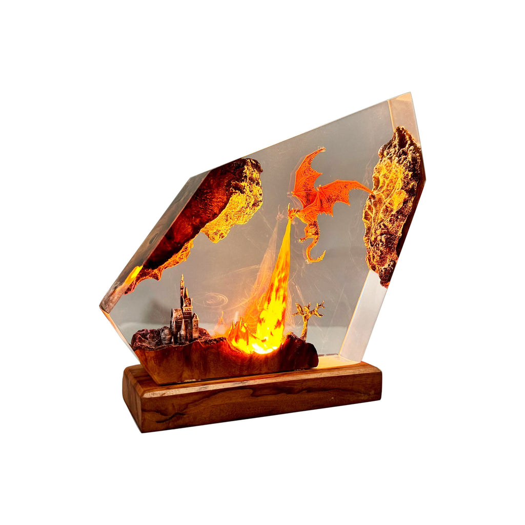Emberwing — Fire Dragon Resin Lamp — detail view 5