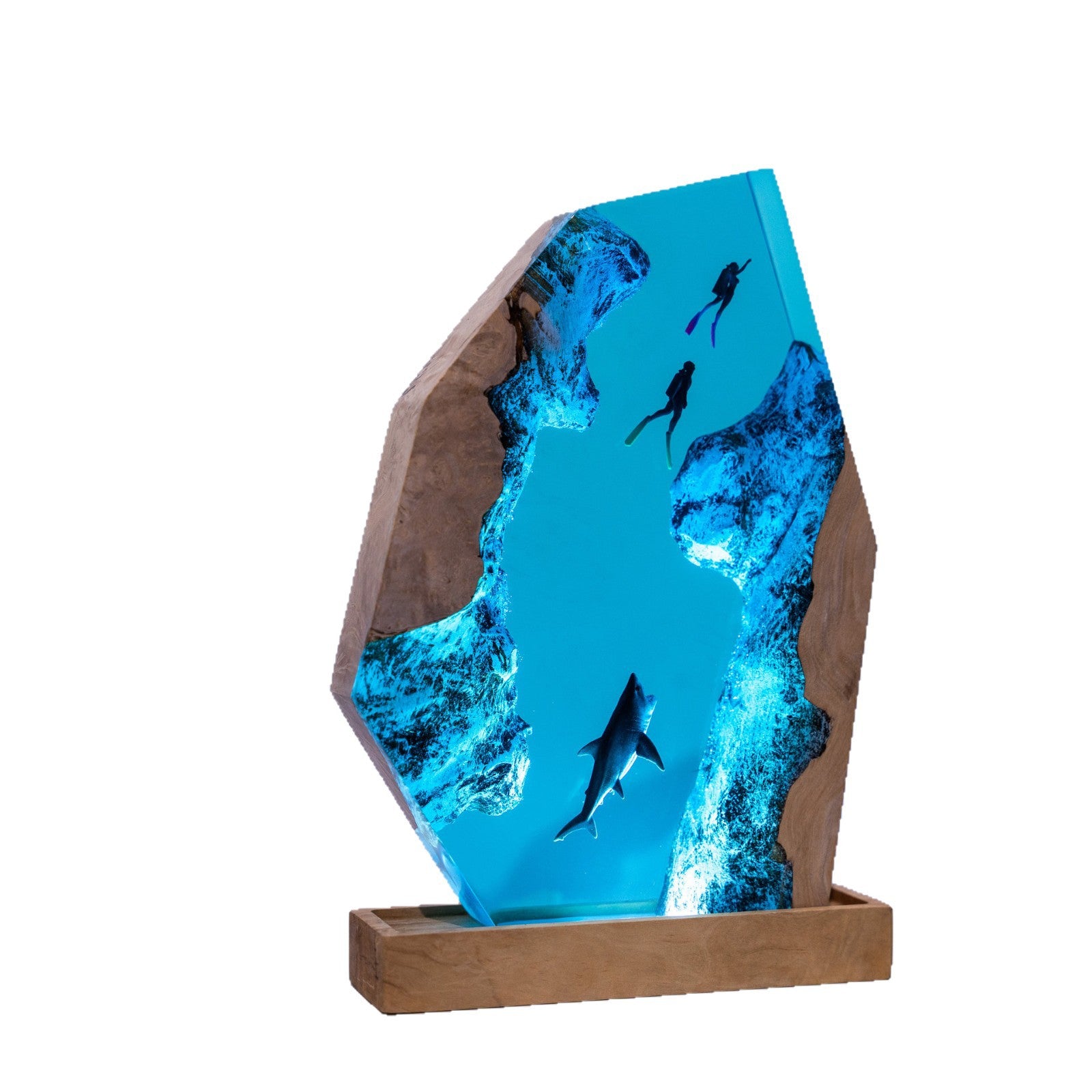 Tidepool — Ocean Diver Resin & Wood Night Light — detail view 12