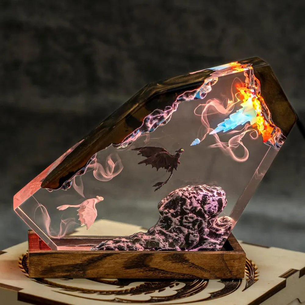 Moonfury — Night Dragon Resin Lamp — detail view 4