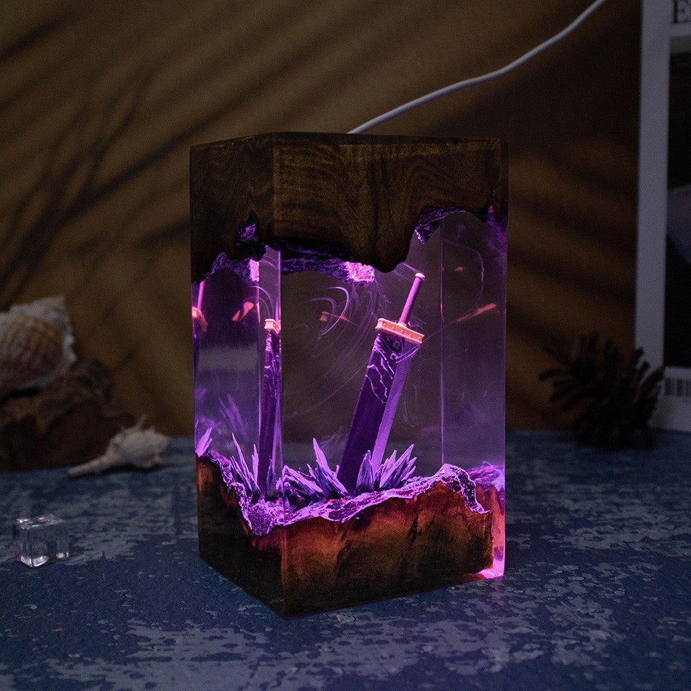 Oathblade — Sword Resin Lamp — detail view 2