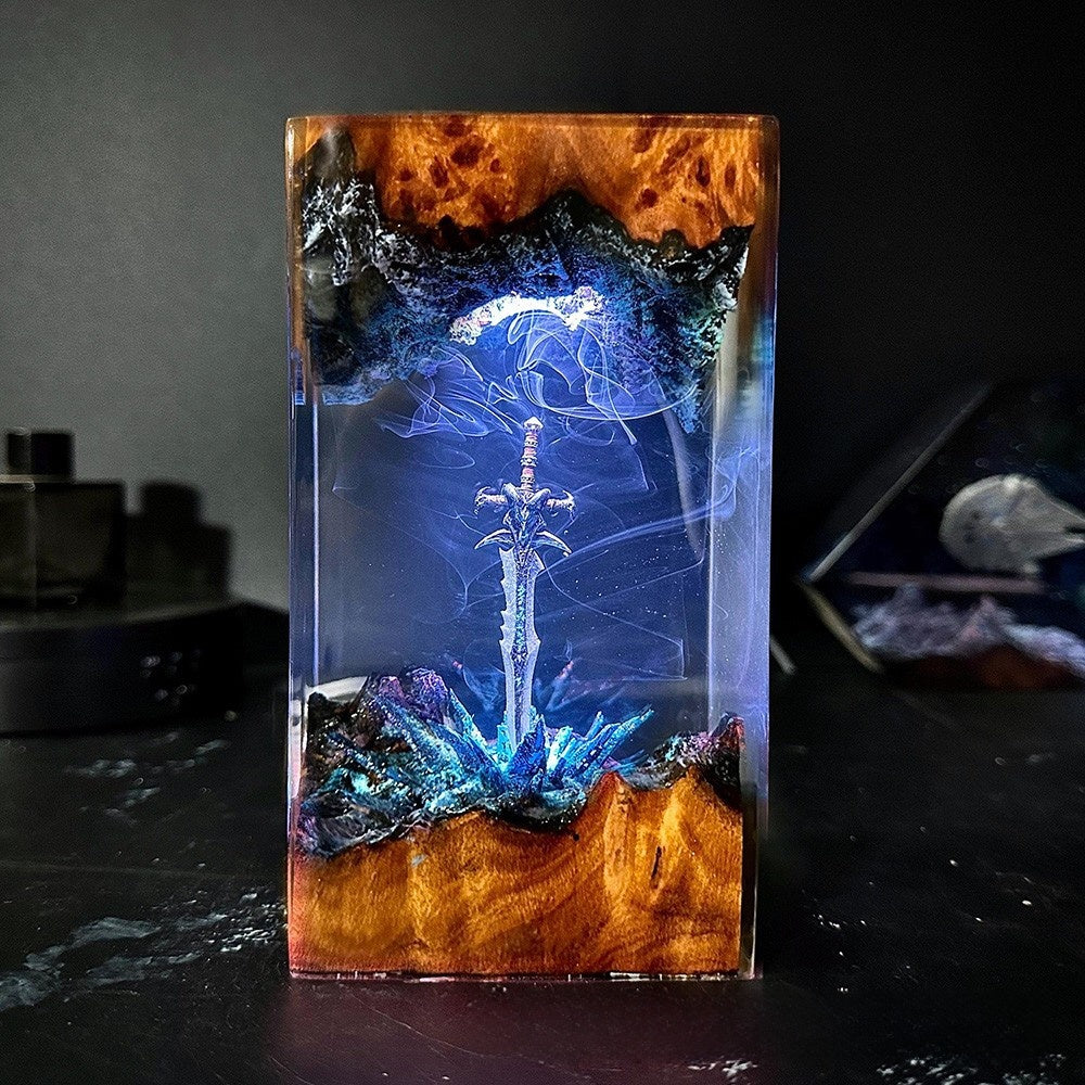 Runeblade — Enchanted Sword Resin Night Light — detail view 2