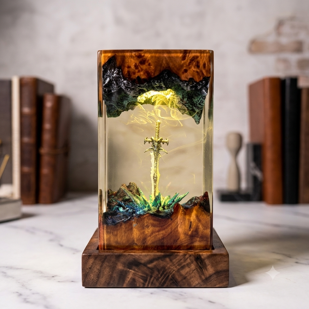Runeblade — Enchanted Sword Resin Night Light