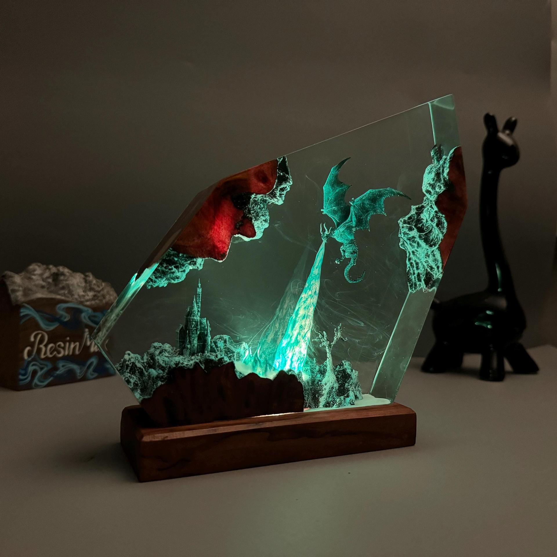 Frostwing — Ice Dragon Resin Night Light — detail view 4