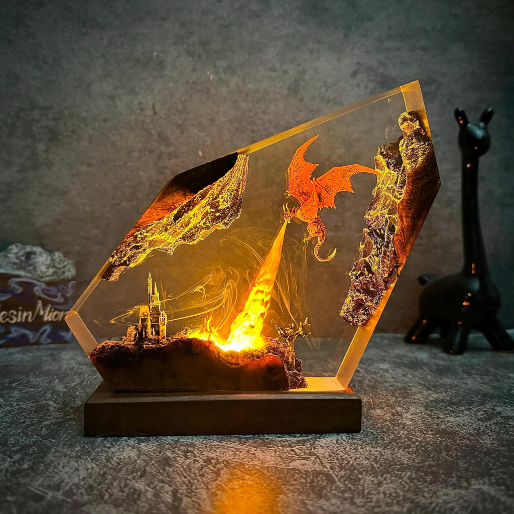 Emberwing — Fire Dragon Resin Lamp — detail view 6
