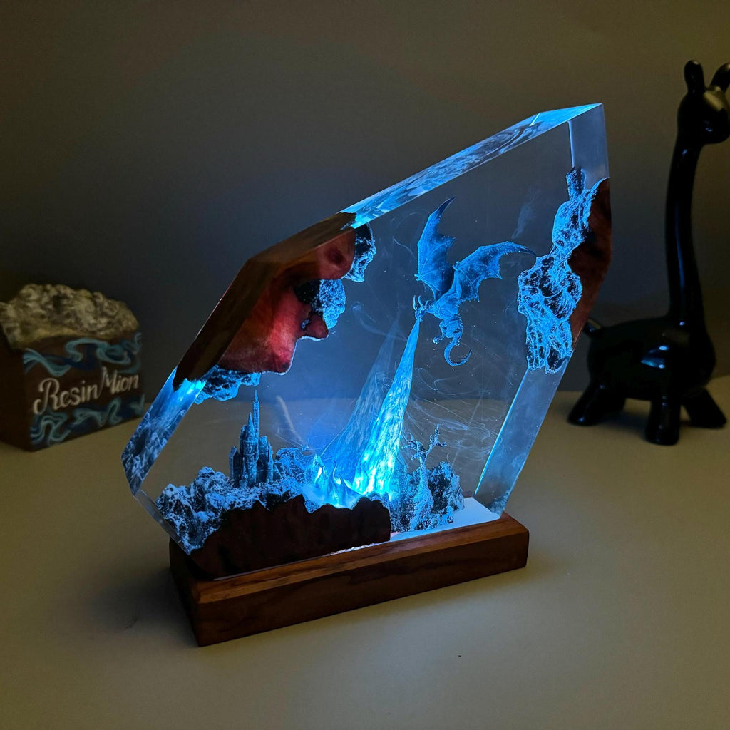 Frostwing — Ice Dragon Resin Night Light — detail view 9