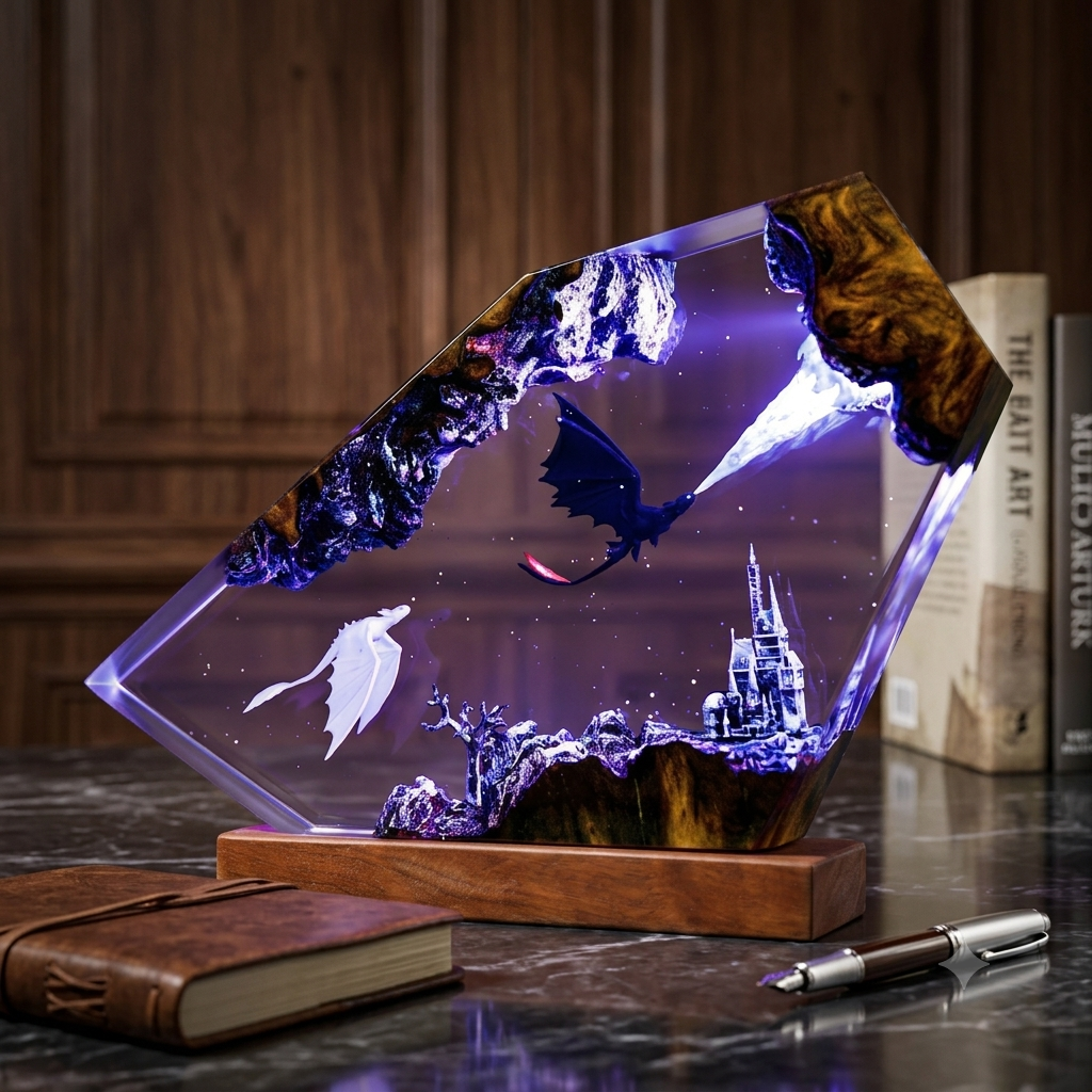Stargazer — Dragon Duo Resin Lamp
