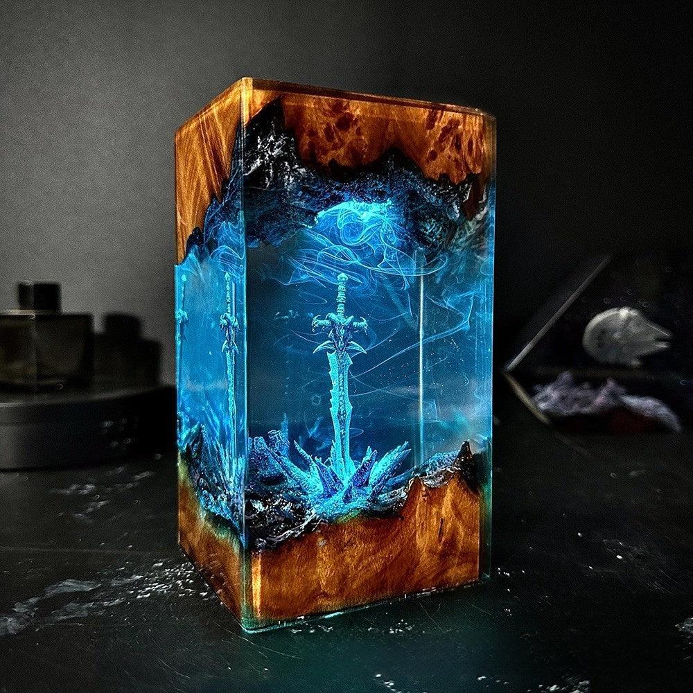 Runeblade — Enchanted Sword Resin Night Light — detail view 3
