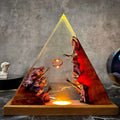 Pinnacle — Resin & Wood Pyramid Lamp — detail view 6