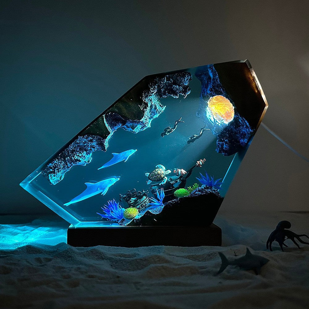 Orca — Ocean Diver Resin Night Light — detail view 2