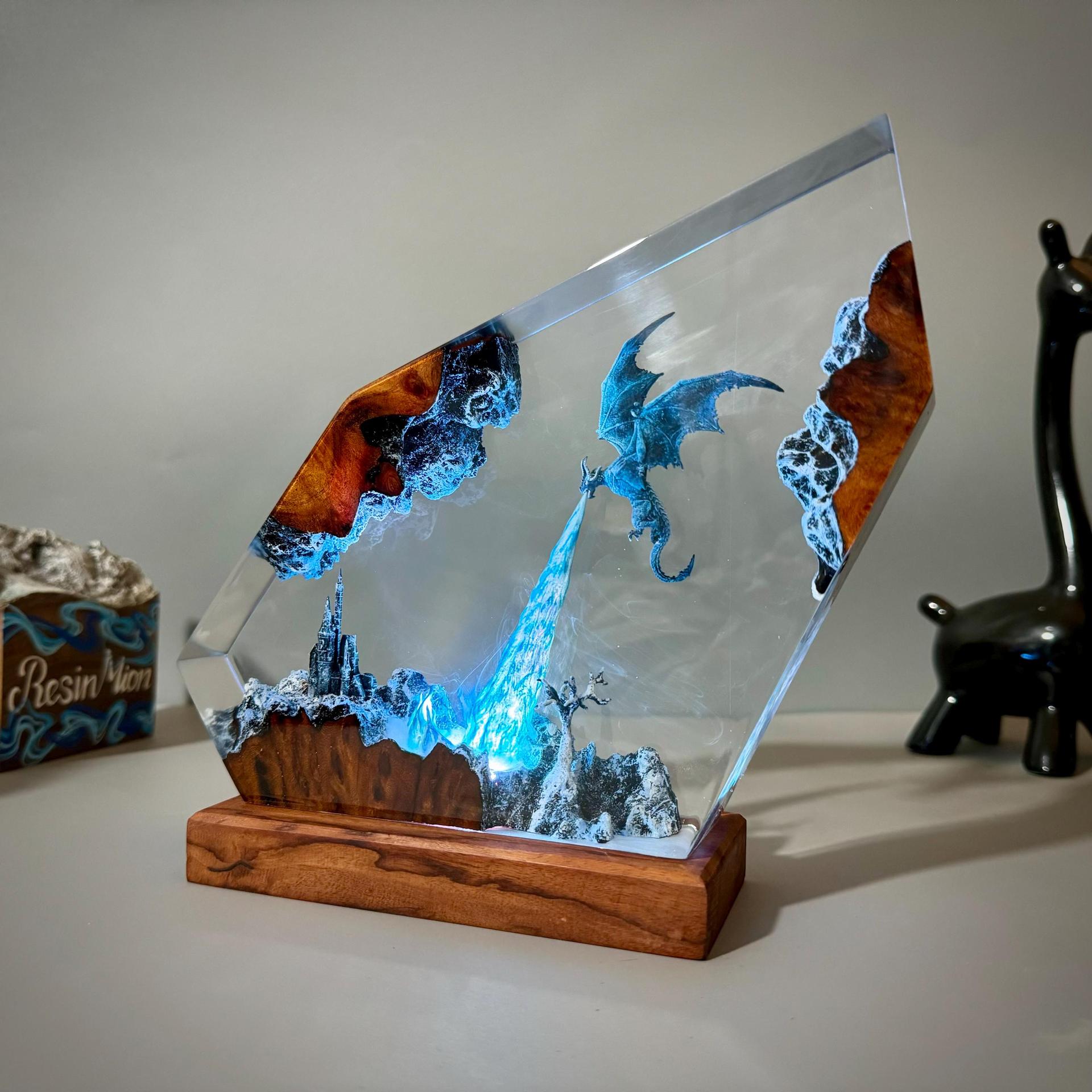 Frostwing — Ice Dragon Resin Night Light — detail view 8