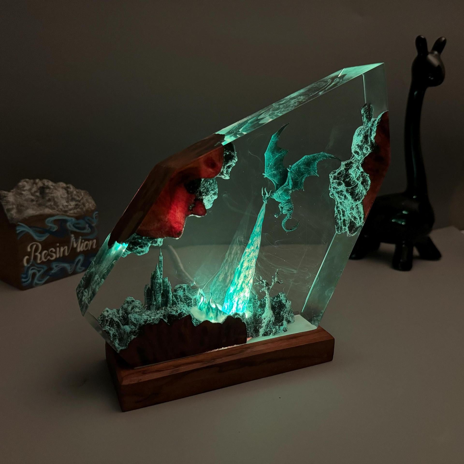Frostwing — Ice Dragon Resin Night Light — detail view 3