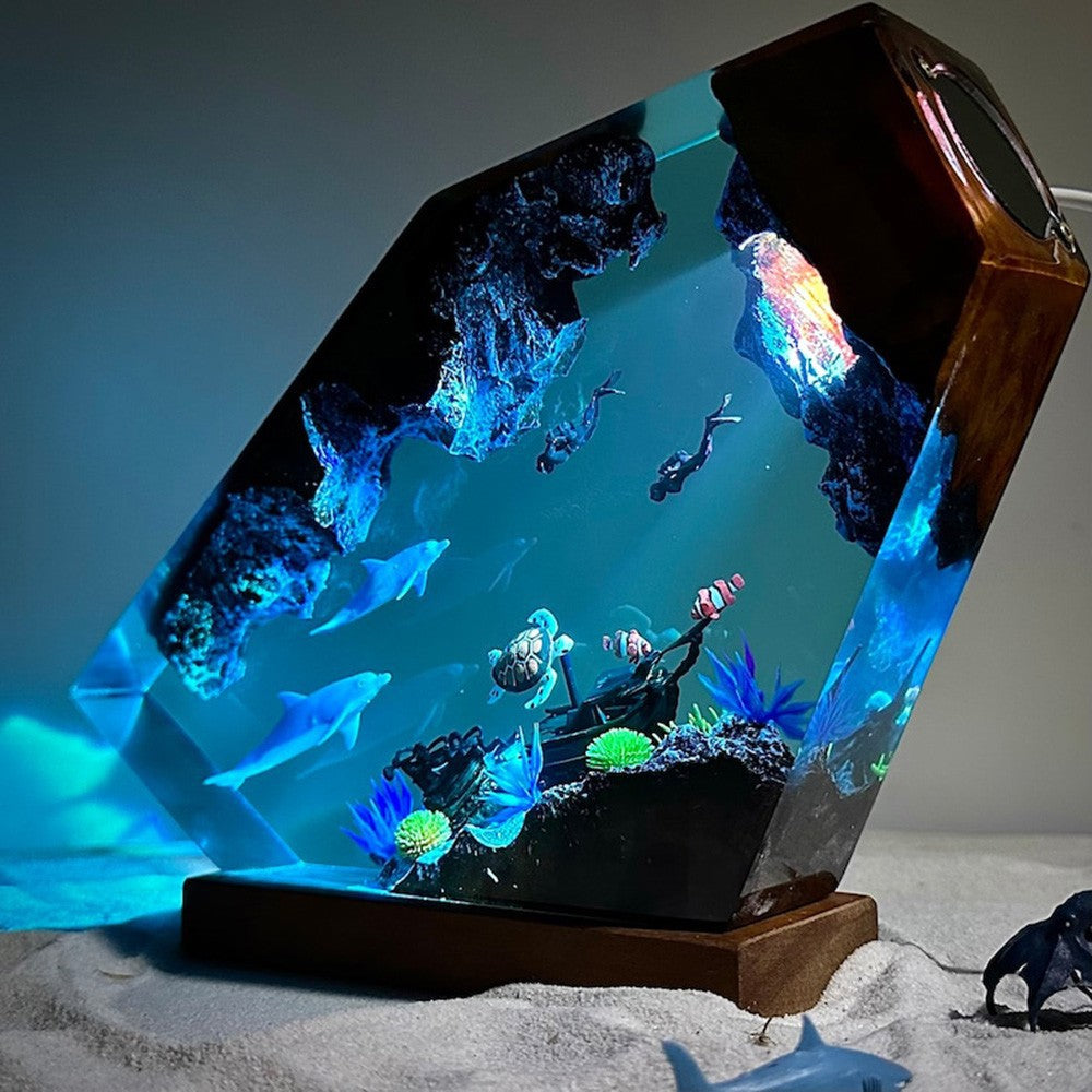 Orca — Ocean Diver Resin Night Light — detail view 3
