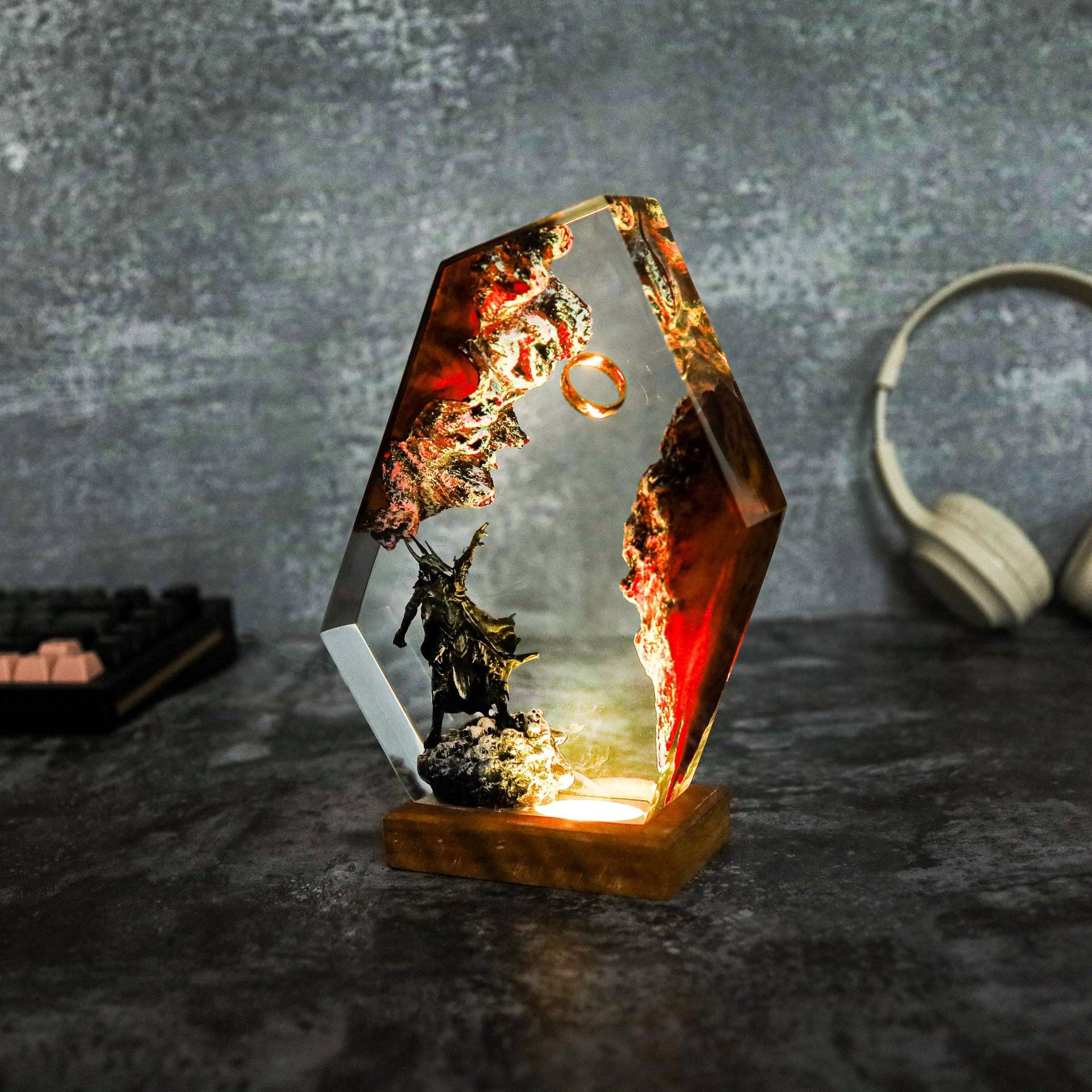 Eldergrove — Fantasy Resin Night Light — detail view 2